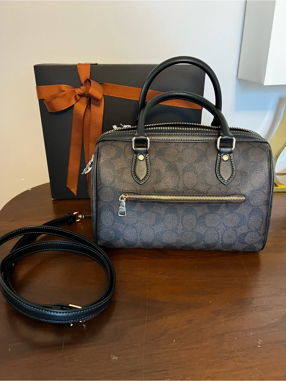 Authentic Coach Rowan Satchel with Gold Hardware (Regular/Medium Size)